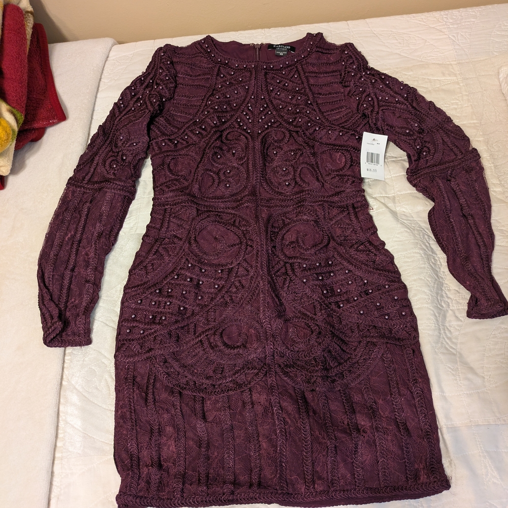 Elegant Purple Beaded Dress
